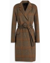 Theory - Checked Wool And Cashmere-blend Coat - Lyst