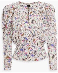 Isabel Marant - Zarga bedruckte bluse aus crêpe de chine aus einer seidenmischung mit falten - Lyst