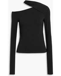 Helmut Lang - Cutout Stretch Cotton And Modal-blend Top - Lyst