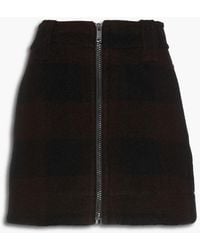 Ganni - Checked Wool-blend Mini Skirt - Lyst
