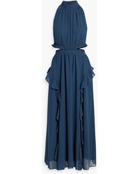 Diane von Furstenberg - Rob Cutout Ruffled Chiffon Maxi Dress - Lyst