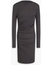Enza Costa - Ruched Ribbed Jersey Mini Dress - Lyst