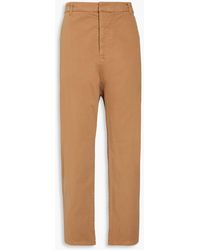 Nili Lotan - Cropped Washed Stretch-cotton Twill Tapered Pants - Lyst