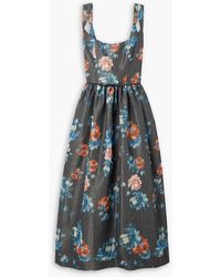 Markarian - Apple dark midikleid aus taft mit blumenprint - Lyst