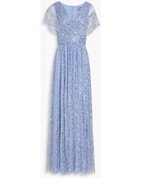 THEIA - Embellished Pleated Tulle Gown - Lyst