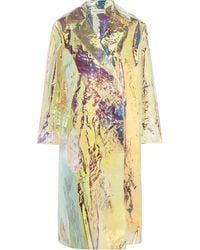 Mansur Gavriel Sur Gavriel Iridescent Crinkled-vinyl Trench Coat Platinum - Multicolour