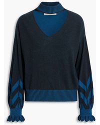 Diane von Furstenberg - Cutout Wool-jacquard Sweater - Lyst
