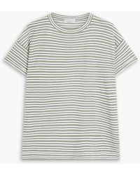 Brunello Cucinelli - Striped Wool And Cashmere-blend Jersey T-shirt - Lyst