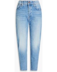 Mother - Cropped Mid-rise Tapered Jeans - Lyst