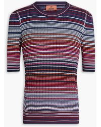 Missoni - Striped Ribbed Cotton-blend Top - Lyst