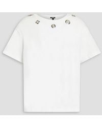 Monrow Eyelet-embellished Cotton-jersey Top - White