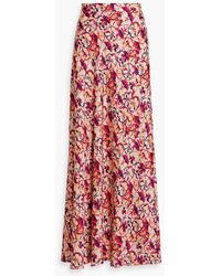 Rabanne - Floral-print Satin-crepe Maxi Wrap Skirt - Lyst