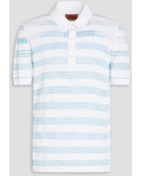 Missoni - Striped Crochet-knit Cotton-blend Polo Shirt - Lyst
