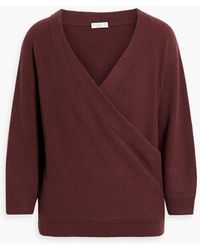 Brunello Cucinelli - Wrap-effect Ribbed Cashmere Sweater - Lyst