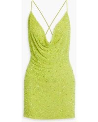 retroféte - Mich Draped Embellished Tulle Mini Dress - Lyst