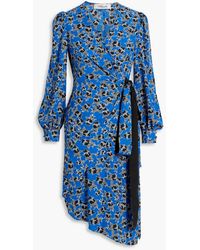 Diane von Furstenberg - Evania Asymmetric Printed Crepe Wrap Dress - Lyst