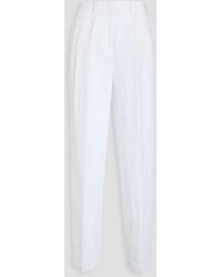 Theory - Hose mit weitem bein aus leinen mit falten - Lyst