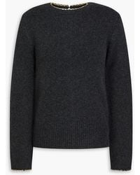 TOTEME - Chain-embellished Mélange Wool And Cashmere-blend Sweater - Lyst