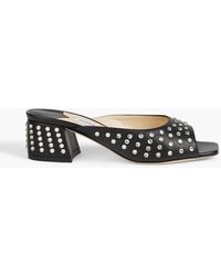 Jimmy Choo - Jynx 45 Crystal-embellished Leather Mules - Lyst