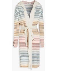 Zimmermann - Andie Striped Cotton-blend Hooded Cardigan - Lyst