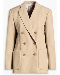 Sandro - Double-breasted Wool-blend Tweed Blazer - Lyst