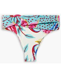 PATBO - Flora hoch sitzendes bikini-höschen mit print und ringdetails - Lyst