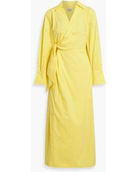 Jonathan Simkhai - Briar Wrap-Effect Cotton-Blend Poplin Maxi Shirt Dress - Lyst