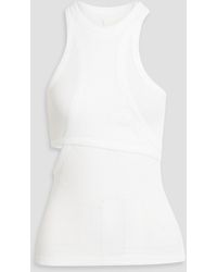 Dion Lee - Cutout Layered Ribbed Cotton-blend Jersey Tank - Lyst