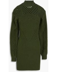 Jonathan Simkhai - Layered Cable And Crochet-Knit Cotton-Blend Mini Dress - Lyst