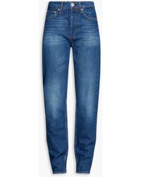 Rag & Bone - Hoch sitzende jeans mit schmalem bein in ausgewaschener optik - Lyst