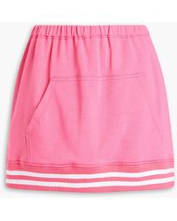RED Valentino - Striped French Terry Mini Skirt - Lyst