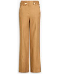 Veronica Beard - Sunny Pinstriped Linen-blend Twill Wide-leg Pants - Lyst