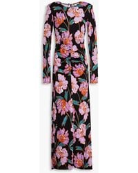 Diane von Furstenberg - Madge Ruched Lyocell And Wool-blend Jersey Maxi Dress - Lyst