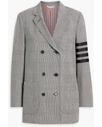 Thom Browne - Double-breasted Prince Of Wales Checked Wool-tweed Blazer - Lyst