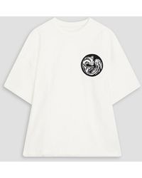 Jil Sander - T-shirt aus baumwoll-jersey mit applikationen - Lyst
