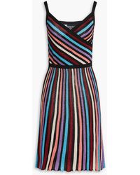 Boutique Moschino - Metallic Striped Ribbed-knit Dress - Lyst