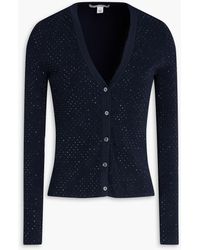Autumn Cashmere - Crystal-Embellished Ribbed-Knit Cardigan - Lyst