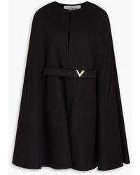 Valentino Garavani - Belted Brushed Wool And Cashmere-blend Felt Cape - Lyst