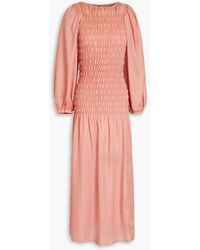 Mother Of Pearl - Ariella Shirred Lyocell-voile Midi Dress - Lyst