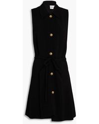 Claudie Pierlot - Pleated Slub Woven Mini Shirt Dress - Lyst