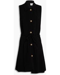 Claudie Pierlot - Pleated Slub Woven Mini Shirt Dress - Lyst