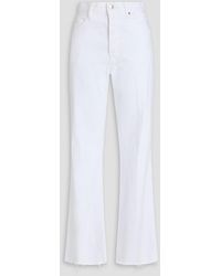 FRAME - The Lax Frayed High-Rise Flared Jeans - Lyst