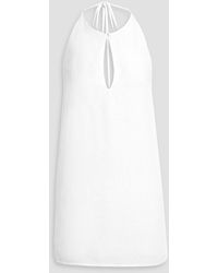 Onia - Neckholder-minikleid aus einer leinen-lyocellmischung mit cut-outs - Lyst