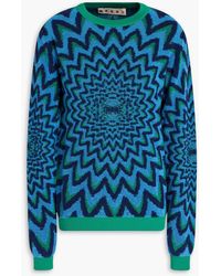 Marni - Jacquard-knit Cotton-blend Sweater - Lyst