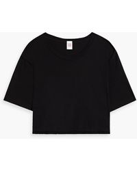 Re/done X Hanes - Cropped Cotton-jersey T-shirt - Lyst