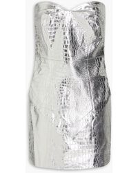 ROTATE BIRGER CHRISTENSEN - Trägerloses minikleid aus -kunstleder mit krokodileffekt - Lyst