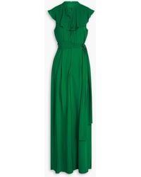 Mikael Aghal - Ruffled Pleated Crepe Wide-leg Jumpsuit - Lyst