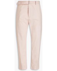 Officine Generale - Owen Belted Cotton-poplin Suit Pants - Lyst