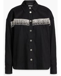 ROTATE BIRGER CHRISTENSEN - Crystal-embellished Denim Shirt Jacket - Lyst