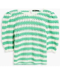 Maje - Striped Crocheted Cotton Top - Lyst
